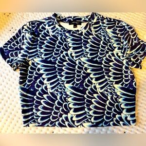 New Ed Hardy blue and white crop top $45 size Small